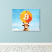 Toile Bitcoin résistant Bull (HD dynamique) (Insitu (Plancher de Bois))