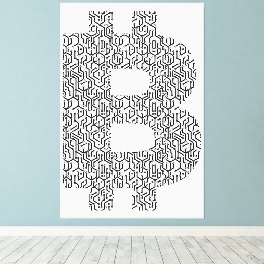 Toile Bitcoin simple (Insitu (Plancher de Bois))