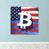 Toile Bitcoin USA (Insitu (Plancher de Bois))