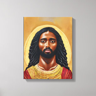 Toile Black African Man Jésus Christ Art Religieux