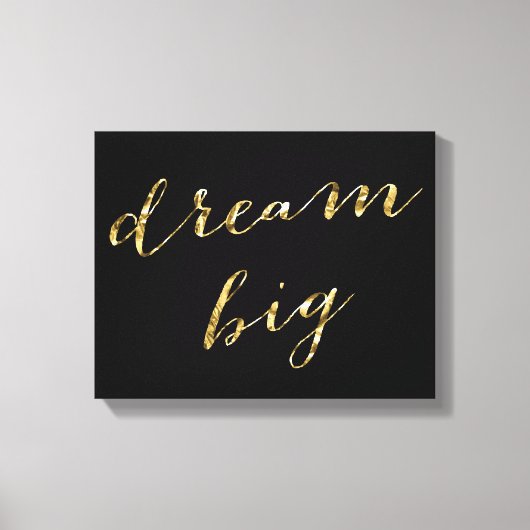 Toile Black And Gold Foil Dream Big Wrapped Canvas 14x11 (Recto)