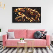Toile Black and Gold Leopard on Stretched Canvas Print (Insitu(Salon))