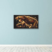 Toile Black and Gold Leopard on Stretched Canvas Print (Insitu (Plancher de Bois))