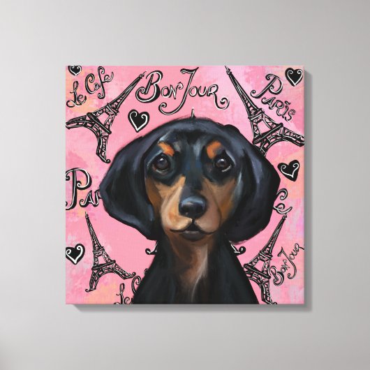 Toile Black and Tan Doxie (Recto)