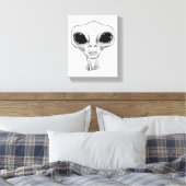 Toile Black and White Alien Head Illustration (Insitu(Chambre))