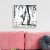 Toile Black and White Ballet Slippers Stretched Canvas (Insitu(Salon))