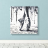 Toile Black and White Ballet Slippers Stretched Canvas (Insitu (Plancher de Bois))