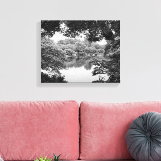 Toile Black and white, cool, unique nature et lake (Insitu(Salon))