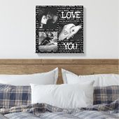Toile Black and White Love You Couple's Photo Wall Art (Insitu(Chambre))