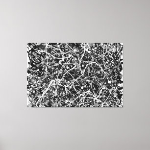 Toile BLACK AND WHITE LXIX - Peinture d'action -Abstrait