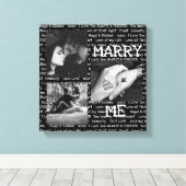 Toile Black and White Marry Me Couple's Photo Wall Art (Insitu (Plancher de Bois))