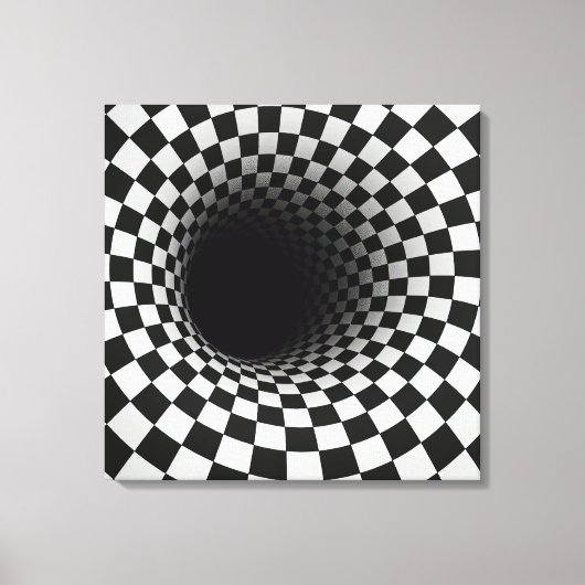 Toile Black and White Optical Illusion Tunnel (Recto)
