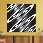 Toile black and white smooth organic wavy pattern (Insitu(Salon))