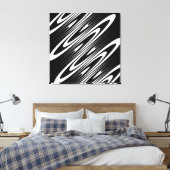 Toile black and white smooth organic wavy pattern (Insitu(Chambre))