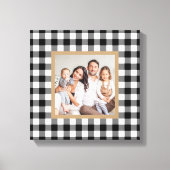 Toile Black Buffalo Plaid Farming Photo de Noël (Recto)