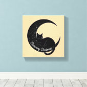 Toile Black Cat on the Crescent Moon: Charm of Darkness (Insitu (Plancher de Bois))