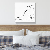 Toile Black cat silhouette (Insitu(Chambre))