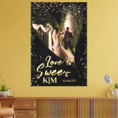 Toile Black Gold Love Is Sweet Mariage Canvas Print (Insitu(Salon))
