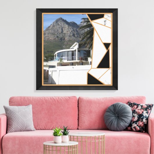 Toile Black Gold Modern géométrique Abstrait (Insitu(Salon))