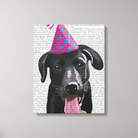 Toile Black Labrador Avec Casquette de fête (Recto)