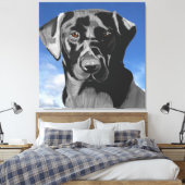 Toile Black Labrador contre le ciel bleu (Insitu(Chambre))