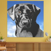 Toile Black Labrador contre le ciel bleu (Insitu(Salon))