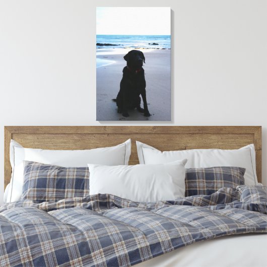 Toile Black Labrador sur une plage (Insitu(Chambre))