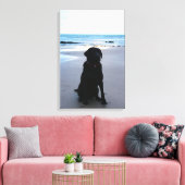 Toile Black Labrador sur une plage (Insitu(Salon))