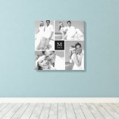 Toile Black Modern Grid Monogramme Mariage 4 Photo Colla (Insitu (Plancher de Bois))