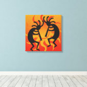 Toile Black Orange Sud-Ouest Kokopelli Wall Art (Insitu (Plancher de Bois))