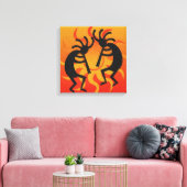 Toile Black Orange Sud-Ouest Kokopelli Wall Art (Insitu(Salon))
