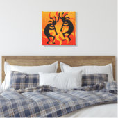 Toile Black Orange Sud-Ouest Kokopelli Wall Art (Insitu(Chambre))