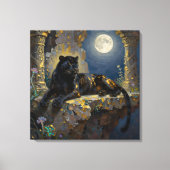 Toile Black Panther under the Full Moon  (Recto)