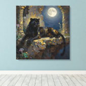 Toile Black Panther under the Full Moon  (Insitu (Plancher de Bois))