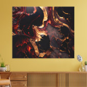 Toile Black Red & Gold Abstrait (Insitu(Salon))