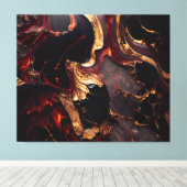 Toile Black Red & Gold Abstrait (Insitu (Plancher de Bois))