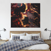 Toile Black Red & Gold Abstrait (Insitu(Chambre))