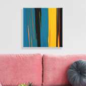 Toile Black Turquoise Et Orange Go ! Art Abstrait (Insitu(Salon))