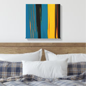 Toile Black Turquoise Et Orange Go ! Art Abstrait (Insitu(Chambre))