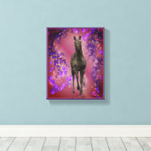 Toile Black Unicorn Imaginaire Cheval Art (Insitu (Plancher de Bois))