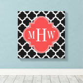 Toile Black Whal Marocain #5 Coral Rouge 3 Monogramme in (Insitu (Plancher de Bois))