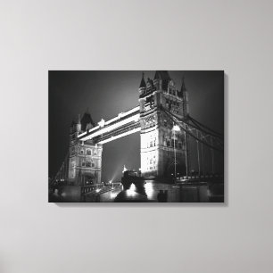 Toile Black White London Tower Bridge