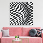 Toile Black white op art illusion optique abstraite (Insitu(Salon))