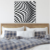 Toile Black white op art illusion optique abstraite (Insitu(Chambre))