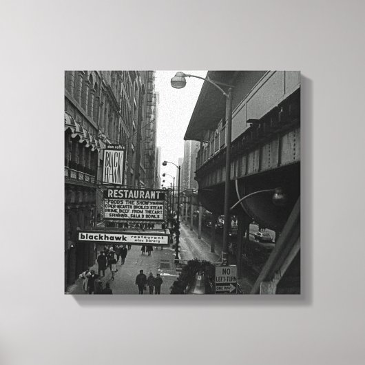 Toile Blackhawk, rue des signes du restaurant de Chicago (Recto)