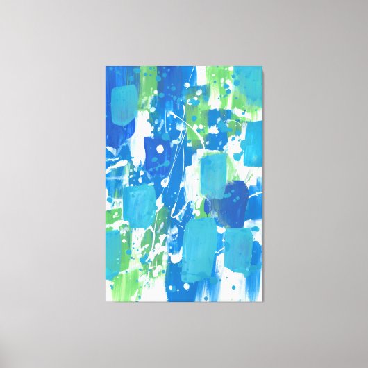 Toile Blanc bleu Abstrait (Recto)