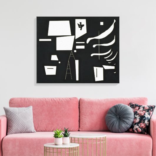 Toile Blanc - doux et dur | Kandinsky | (Insitu(Salon))