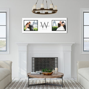 Toile Blanc Horizontal 2 Photo Monogramme Mariage Keepsa