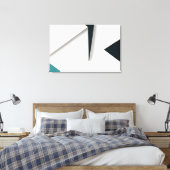 Toile Blanc Moderne Marine Sarcelle Abstrait Géométrique (Insitu(Chambre))