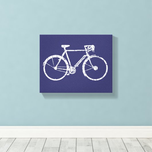 Toile Blanc Vélo bleu décor idée murale (Insitu (Plancher de Bois))